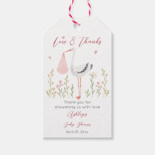 Special delivery stork spring baby shower  gift tags