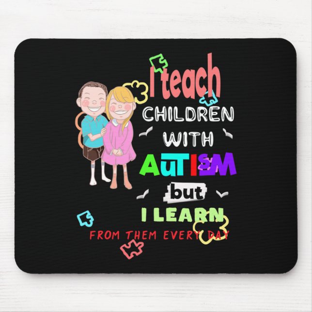 Special Ed Sped Teacher Teach Cool Autism Awarenes Mouse Mat (Front)