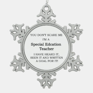 Special Ed. Teacher Snowflake Pewter Christmas Ornament