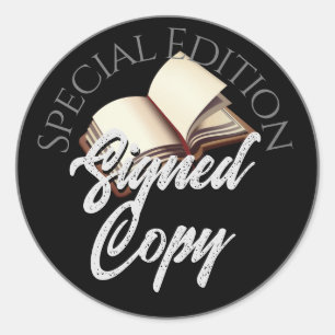 Special Edition Signed Copy Black Classic Round Sticker