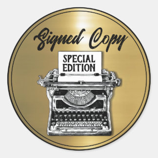 Special Edition Signed Copy Gold Classic Round Sticker