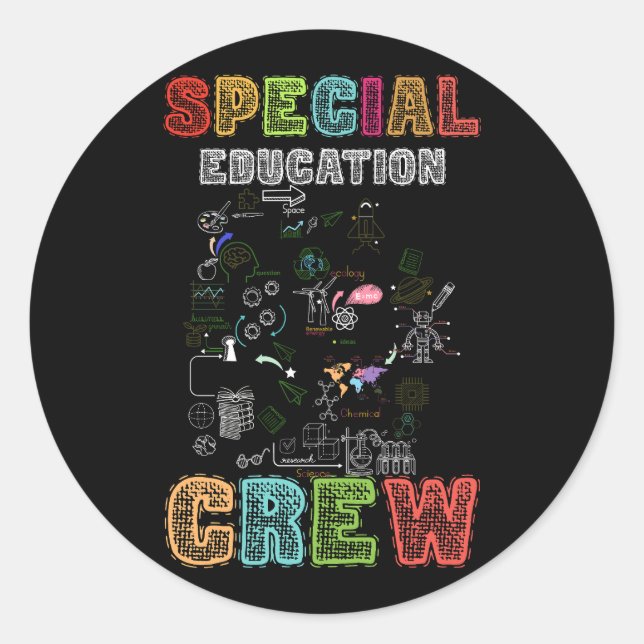 Special Education Crew Teacher Science Chemical Ec Classic Round Sticker (Front)