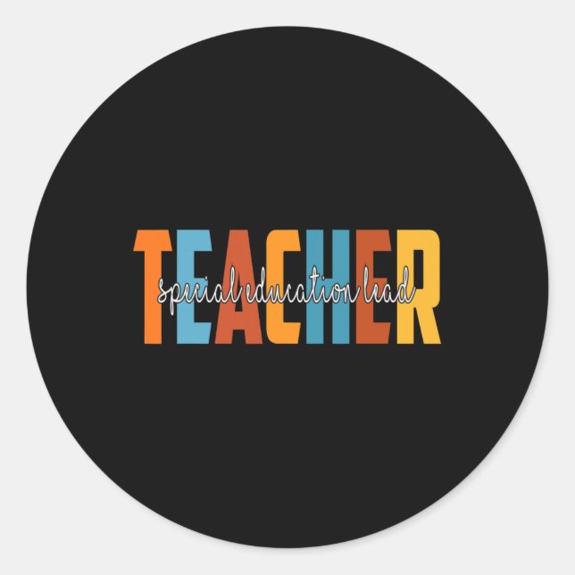 Special Education Lead Teacher Autumn Love Fall Th Classic Round Sticker (Front)