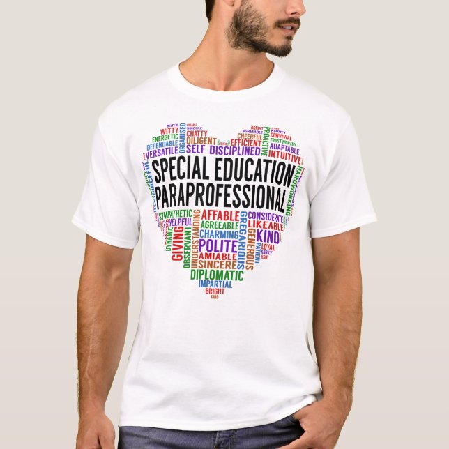 Special Education Paraprofessional Heart T-Shirt (Front)