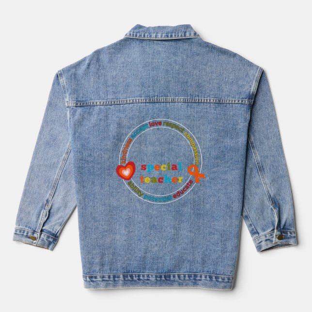 Special education personalised teacher denim jacket (Back)