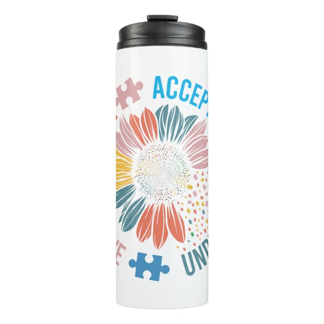 Special Education SPED Teacher Autism Sunflower Thermal Tumbler (Front)