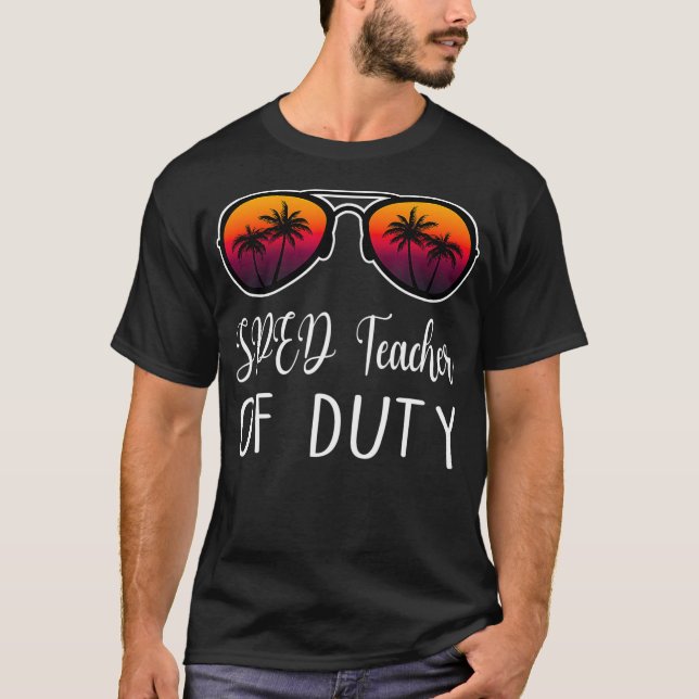 Special Education SPED Teacher Off Duty Sunset Sun T-Shirt (Front)