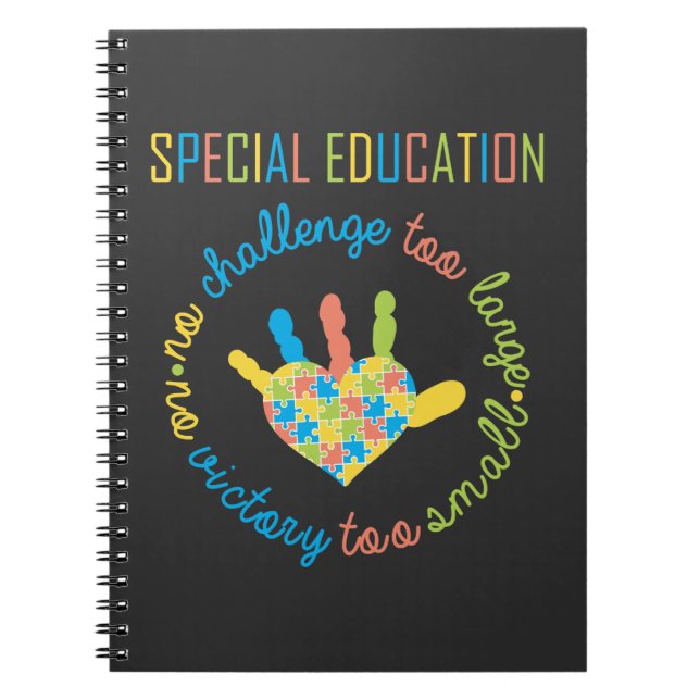 Special Education Teacher Autism Awareness Puzzle Notebook (Front)