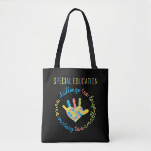 Special Education Teacher Autism Awareness Puzzle Tote Bag