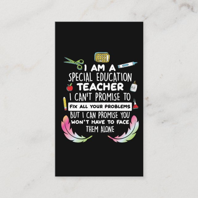 Special Education Teacher Autistic Awareness Encou Business Card (Front)