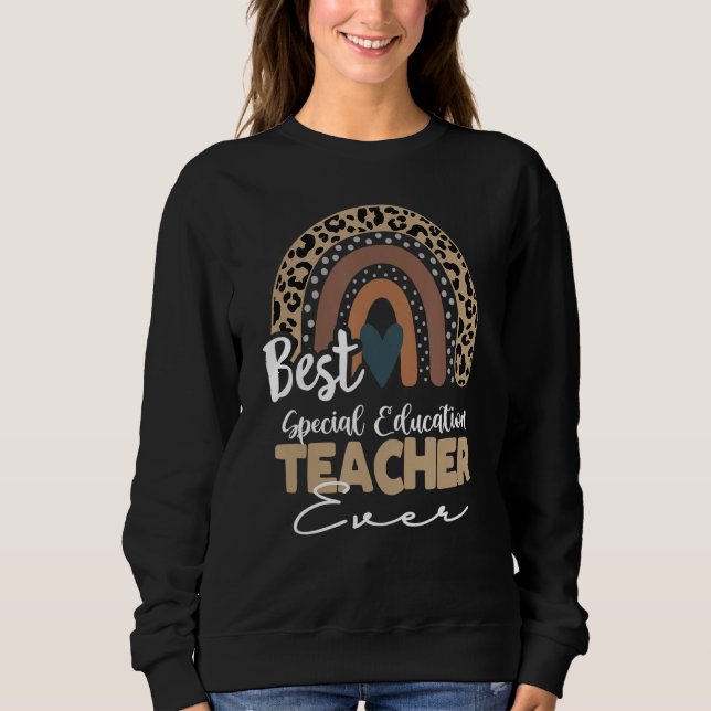Special Education Teacher Boho Rainbow Teacher App Sweatshirt (Front)