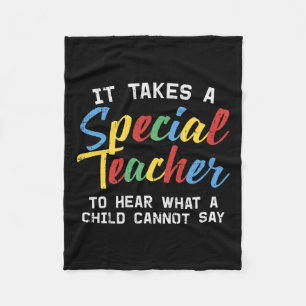Special Education Teacher Cute Autism Awareness Gi Fleece Blanket