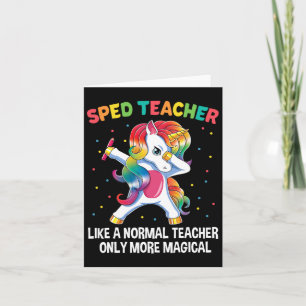 Special Education Teacher Dabbing Unicorn Byck To Card