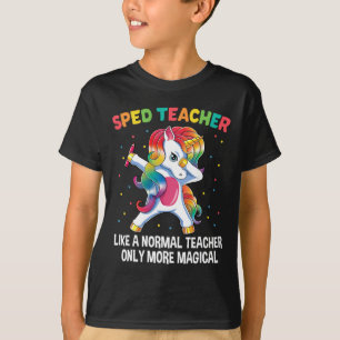 Special Education Teacher Dabbing Unicorn Byck To T-Shirt