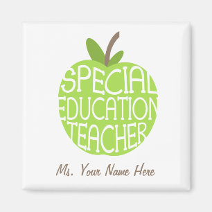 Special Education Teacher Green Apple Magnet