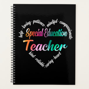 Special Education Teacher Heart Word Cloud Planner