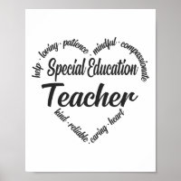 Special Education Teacher Heart Word Cloud