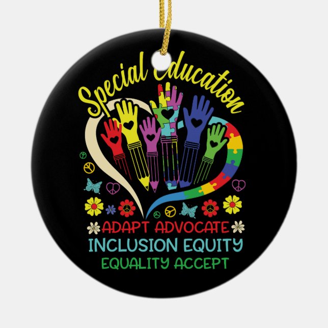 Special Education Teacher Inspirational SPED Teach Ceramic Tree Decoration (Front)