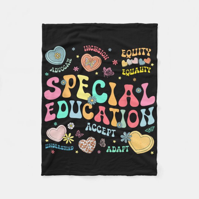 Special Education Teacher Inspirational Sped Teach Fleece Blanket (Front)