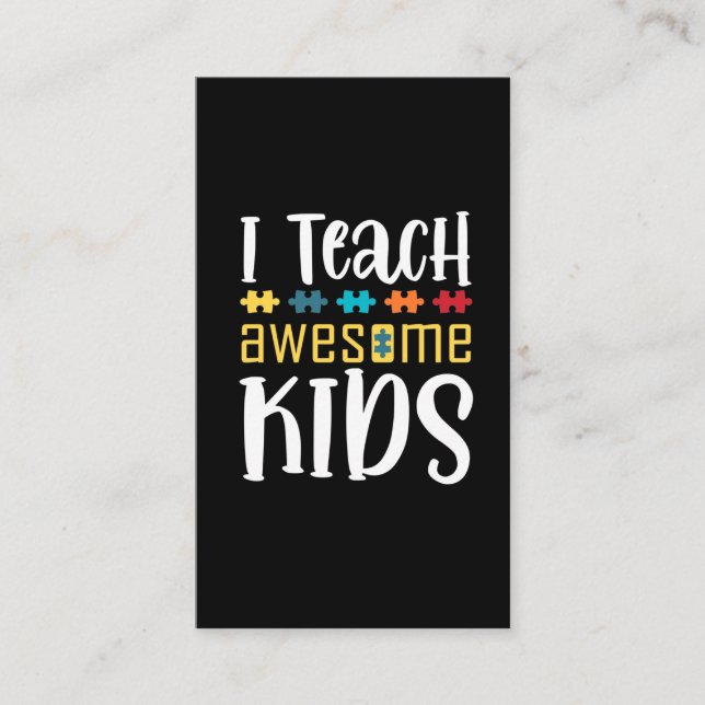 Special Education Teacher Puzzle Autism Awareness Business Card (Front)