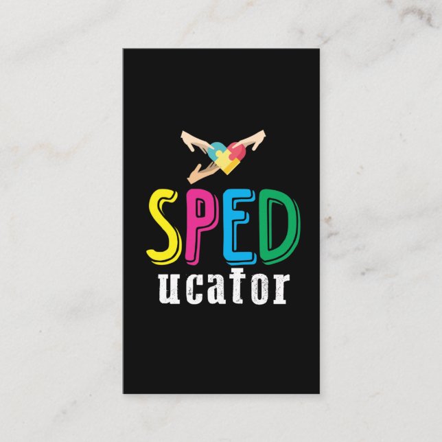 Special Education Teacher Sped Children Autism Business Card (Front)