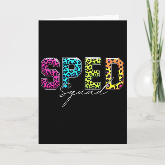 Special Education Teacher Sped Squad School Team L Card (Front)