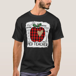 Special Education Teacher Typography Apple Buffalo T-Shirt