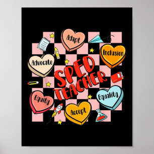 Special Education Teacher Valentine Conversation H Poster