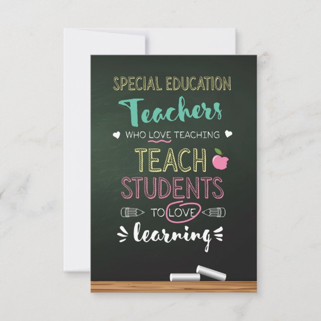 Special Education Teachers Who Love Teaching Thank You Card (Front)