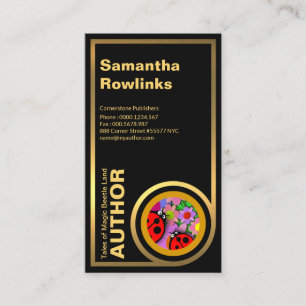 Special Elegant Curved Gold Picture Frame Writer Business Card