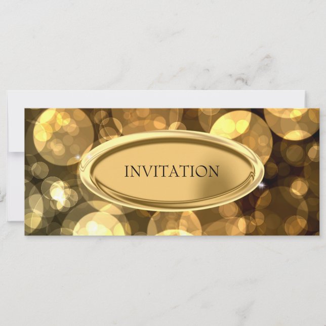 Special Event Elegant Black & Gold Bubbles 3 Invitation (Front)