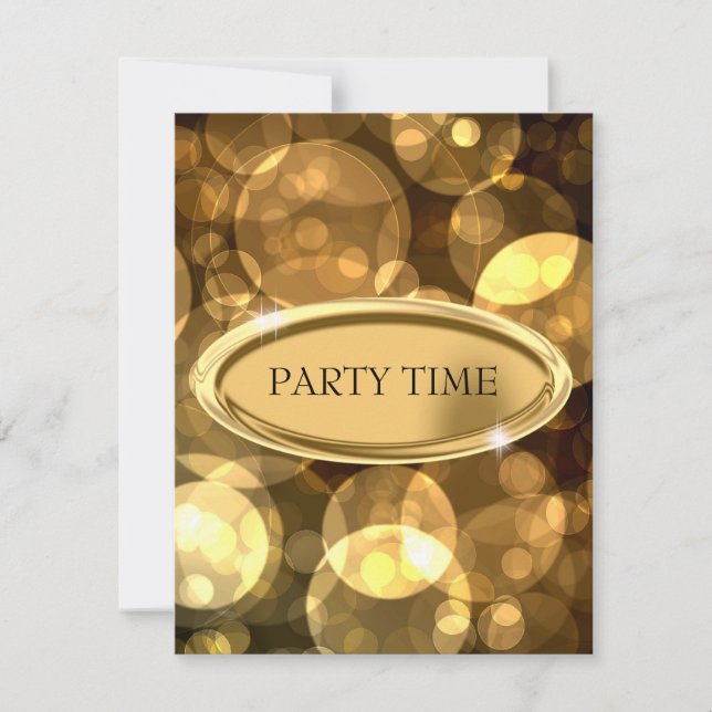 Special Event Elegant Black & Gold Bubbles Invitation (Front)