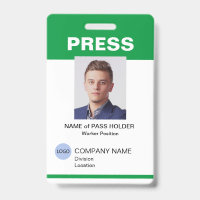 Special Event Guest Press Employee I.D. Badge