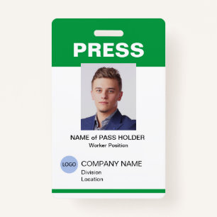 Special Event Guest Press Employee I.D. Badge ID Badge