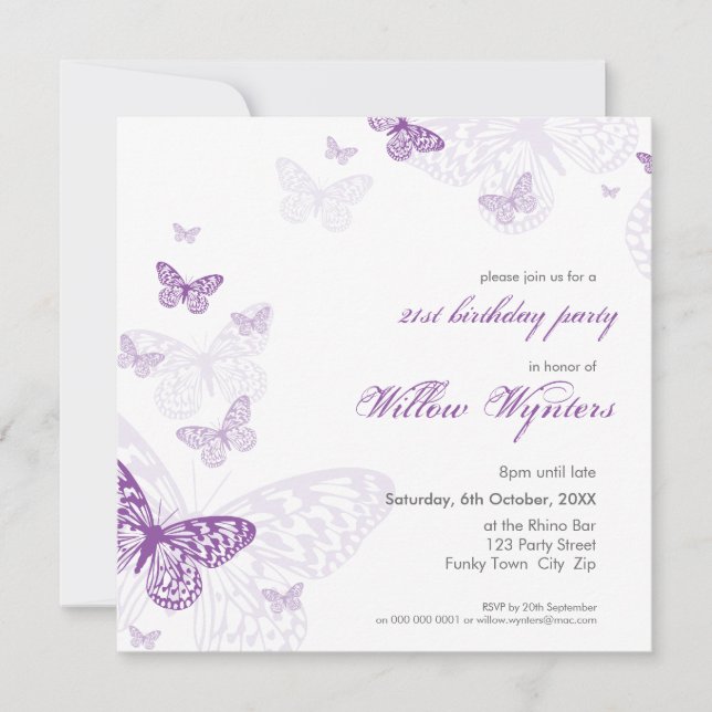 SPECIAL EVENT INVITES :: butterflies 3SQ (Front)