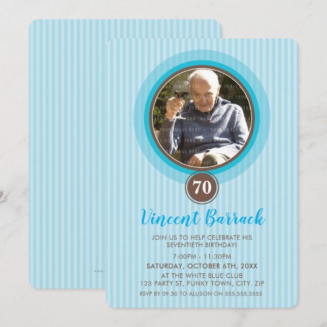 SPECIAL EVENT INVITES lovely photo spot blue (Front/Back)