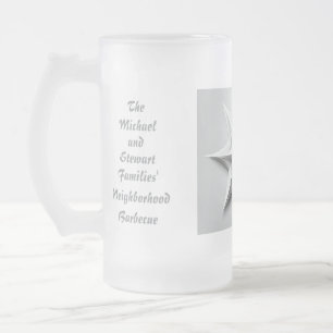 Special Event "We're So Glad You're Here!!" Frosted Glass Beer Mug