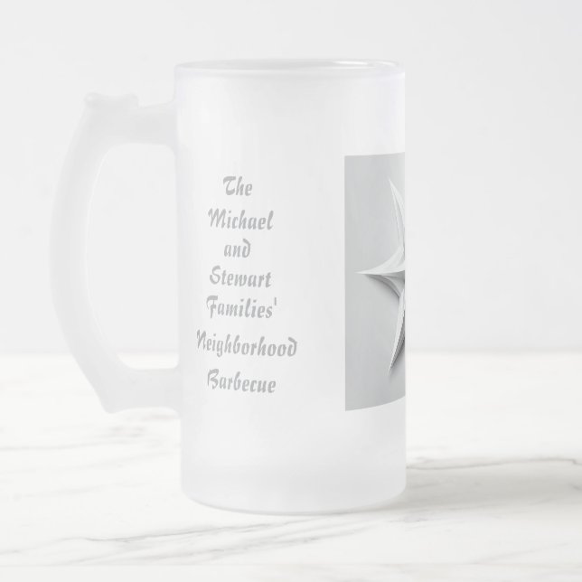 Special Event "We're So Glad You're Here!!" Frosted Glass Beer Mug (Left)