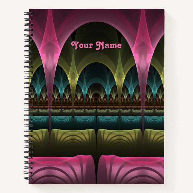 Special Fantasy Abstract Colourful Fractal Own Nam Notebook (Front)