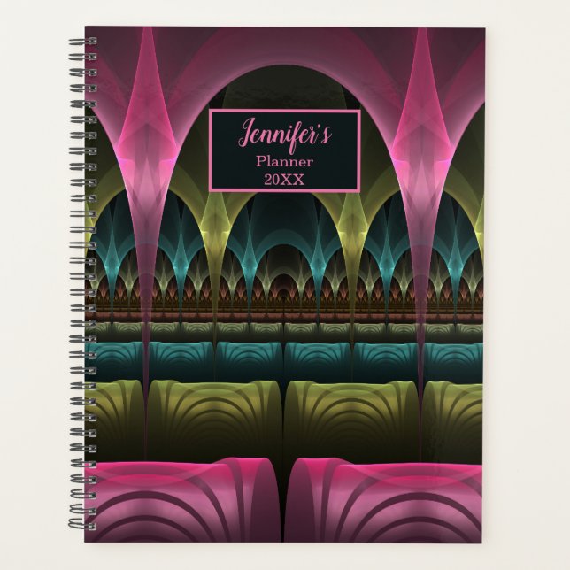 Special Fantasy Abstract Colourful Fractal Own Nam Planner (Front)