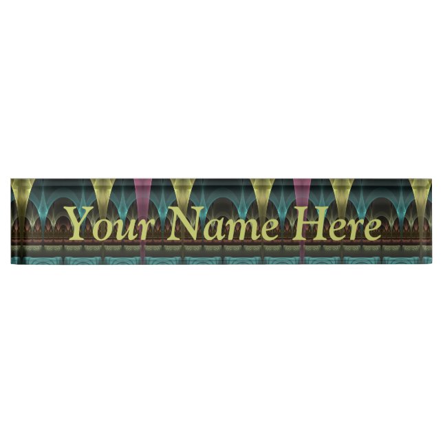 Special Fantasy Abstract Colourful Fractal Title Nameplate (Front)