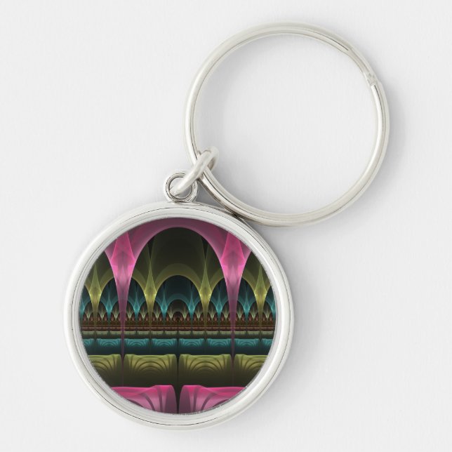 Special Fantasy Pattern Abstract Colorful Fractal Key Ring (Front)