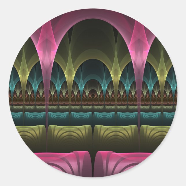 Special Fantasy Pattern Abstract Colourful Fractal Classic Round Sticker (Front)