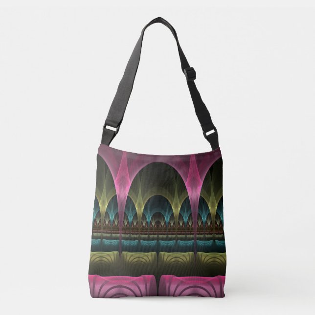 Special Fantasy Pattern Abstract Colourful Fractal Crossbody Bag (Front)
