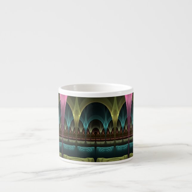 Special Fantasy Pattern Abstract Colourful Fractal Espresso Cup (Front)