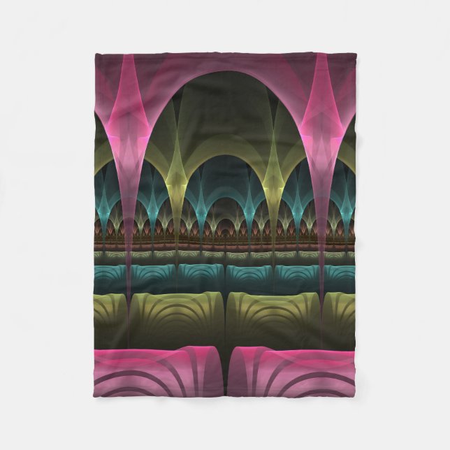 Special Fantasy Pattern Abstract Colourful Fractal Fleece Blanket (Front)