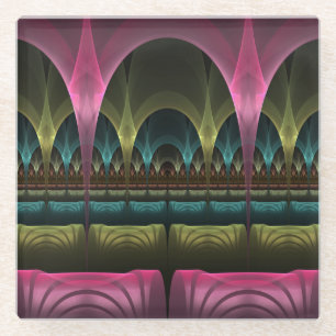 Special Fantasy Pattern Abstract Colourful Fractal Glass Coaster