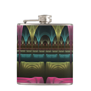 Special Fantasy Pattern Abstract Colourful Fractal Hip Flask