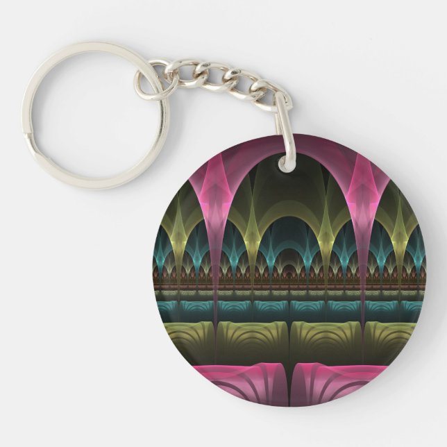 Special Fantasy Pattern Abstract Colourful Fractal Key Ring (Front)