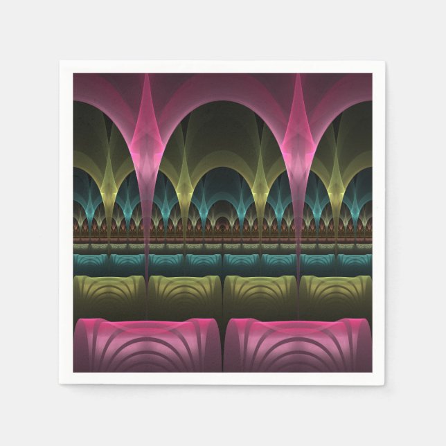Special Fantasy Pattern Abstract Colourful Fractal Napkin (Front)